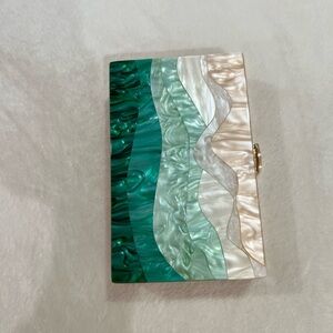 Chic Green and Pearl Clutch